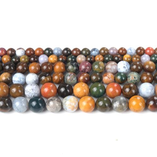 Perle Agate naturel océan, agate océan, Rond, poli, bijoux de mode & DIY & normes différentes pour le choix, couleurs mélangées Environ 40 cm, Vendu par brin