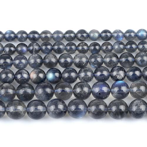 Labradorite Beads, Round, polished, fashion jewelry & DIY grey Approx 38 cm 