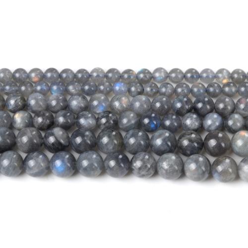 Labradorite Beads, Round, polished, fashion jewelry & DIY grey Approx 40 cm 