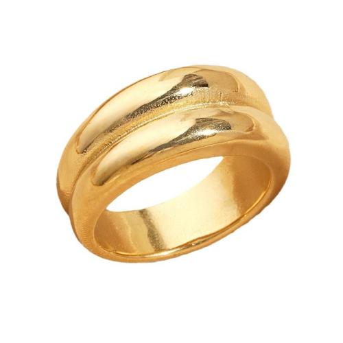 Edelstahl Fingerring, 304 Edelstahl, 18K vergoldet, Modeschmuck & unisex, Größe:7, verkauft von PC