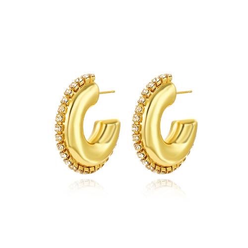 Cubic Zirconia Micro Pave Brass Earring, high quality plated, fashion jewelry & micro pave cubic zirconia & for woman 30mm 