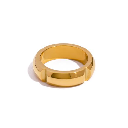 Edelstahl Fingerring, 304 Edelstahl, 18K vergoldet, Modeschmuck & verschiedene Größen vorhanden & für Frau, goldfarben, verkauft von PC