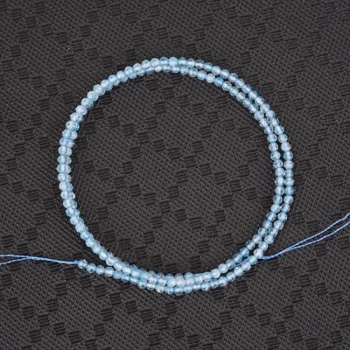 Single Gemstone Beads, Topaze, DIY & faceted, blue Approx 38 cm 
