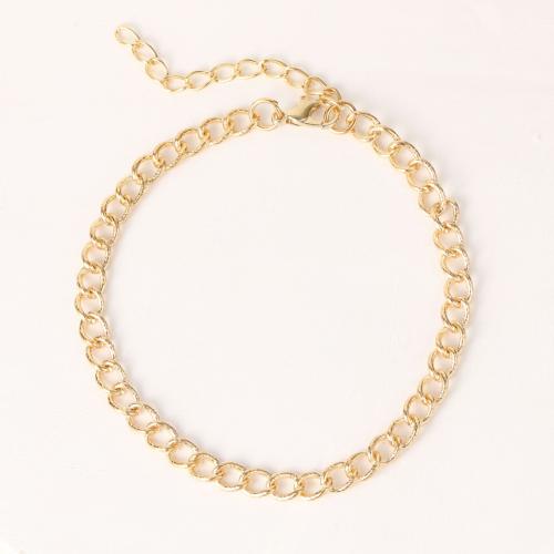 Zinc Alloy Anklet, fashion jewelry & for woman, golden 