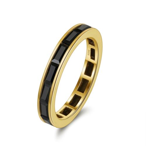 キュービックジルコニアマイクロパヴェスターリングシルバー指環, 92.5％純度シルバー, メッキ, 異なるサイズの選択 & マイクロパヴェジルコニア & 女性用, 金色, 売り手 パソコン