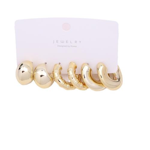 Acrylic Earring Set, gold color plated & for woman 