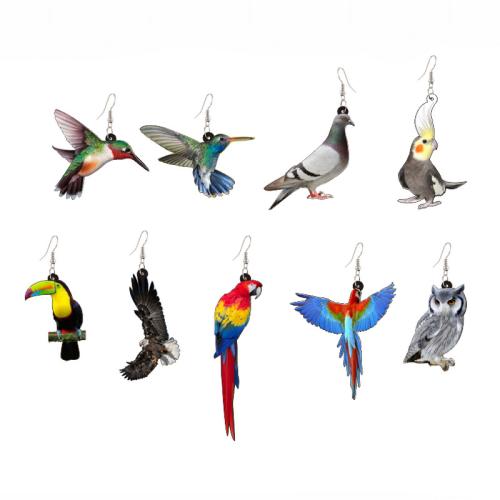 Acryl Tropfen Ohrring, Vogel, verschiedene Stile für Wahl & für Frau, verkauft von Paar