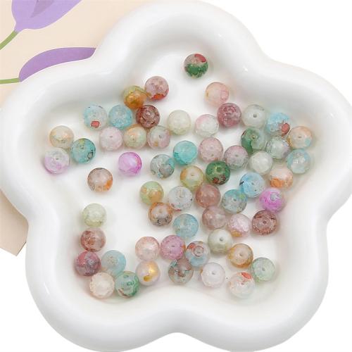 Perles en verre craquelé, Rond, DIY, plus de couleurs à choisir, 10mm Environ 1mm Vendu par sac