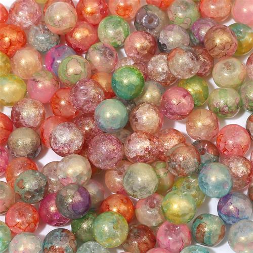 Perles en verre craquelé, Rond, DIY, plus de couleurs à choisir, 10mm Vendu par sac