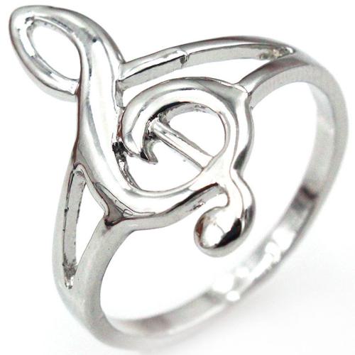 Zinc Alloy Finger Ring, plated & for woman, silver color 
