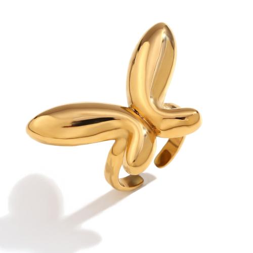 Edelstahl Fingerring, 316 L Edelstahl, 18K vergoldet, Modeschmuck & für Frau, goldfarben, verkauft von PC