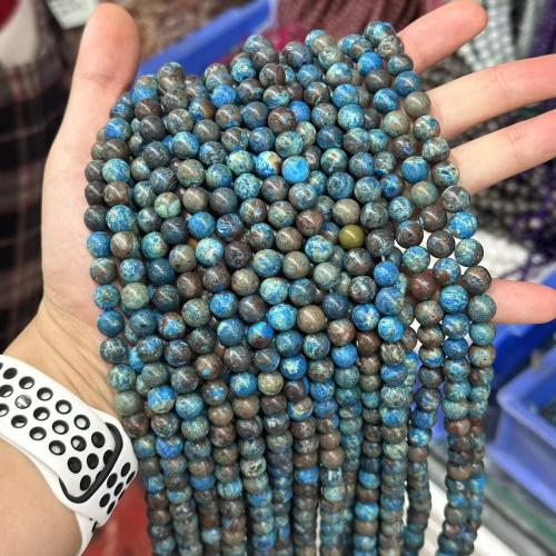Single Gemstone Beads, Natural Stone, Round, polished, fashion jewelry & DIY mixed colors Approx 38 cm 