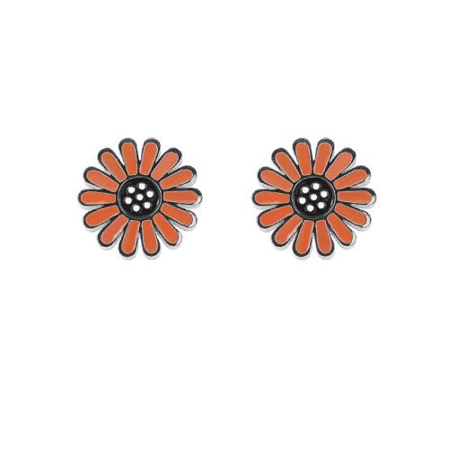 Titan Stahl Ohrringe, Titanstahl, Blume, Modeschmuck & für Frau & Emaille, keine, 9.5x9.5mm, verkauft von Paar
