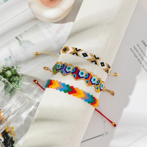 Glass Seed Beads Bracelets, with Polyester Cord & for woman 