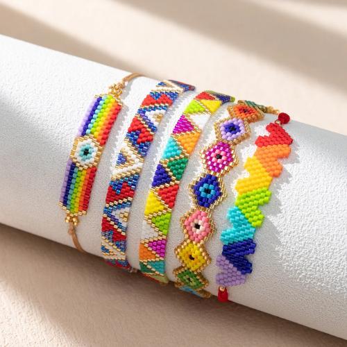 Bracelets Bijoux en verre, avec cordon de polyester, styles différents pour le choix & pour femme, plus de couleurs à choisir, Vendu par PC