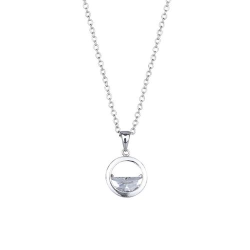 Cubic Zircon Micro Pave Brass Necklace, with 5CM extender chain, plated, micro pave cubic zirconia & for woman, platinum color Approx 40 cm 