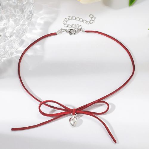 Fashion Choker Necklace, Velveteen, with Copper Coated Plastic, with 6cm extender chain, fashion jewelry & for woman Approx 30 cm 
