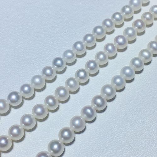 Round Cultured Freshwater Pearl Beads & DIY, white, Diameter pearl 5-6mm Approx 38 cm 