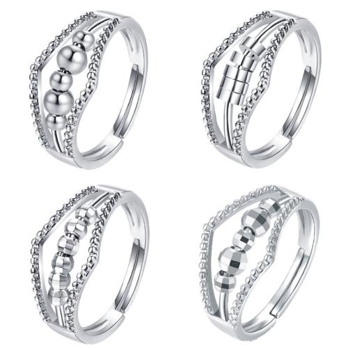 Cubic Zirconia Micro Pave Sterling Silver Finger Ring, 925 Sterling Silver & micro pave cubic zirconia & for woman, platinum color 