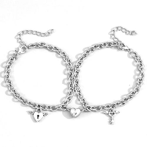 Couple Bracelet, Titanium Steel, handmade, 2 pieces & Unisex, original color 