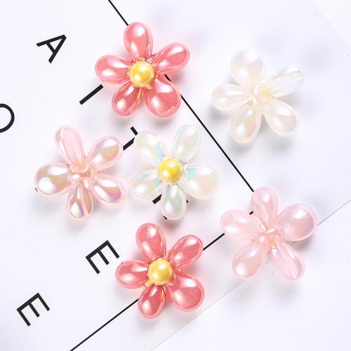 Plating Acrylic Beads, Flower, DIY 40mm Approx 3mm 