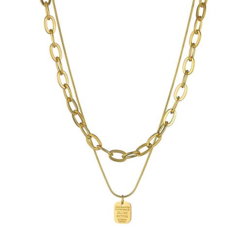 Brass Jewelry Necklace, with 7cm extender chain, plated, Double Layer & fashion jewelry & for woman Approx 40 cm, Approx 45 cm 