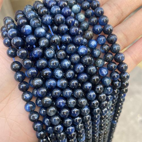 Natürliche Kyanit Perlen, Cyanit, rund, Modeschmuck & DIY & verschiedene Größen vorhanden, blau, Länge:ca. 38 cm, verkauft von Strang