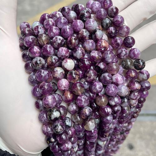 Mixed Gemstone Beads, Natural Stone, Round, fashion jewelry & DIY purple Approx 38 cm 