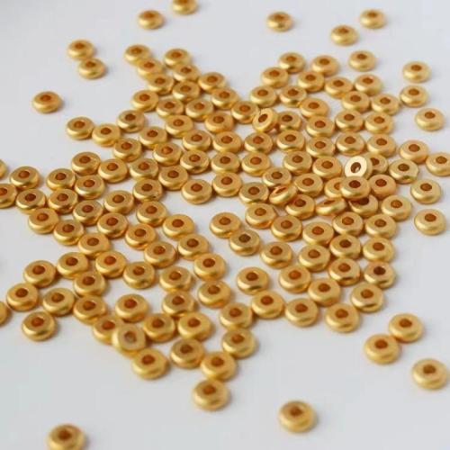 Brass Jewelry Beads, Round, gold color plated, DIY 