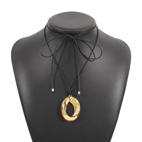 Fashion Choker Necklace, Zinc Alloy, with Wax Cord, fashion jewelry & for woman Approx 134 cm 