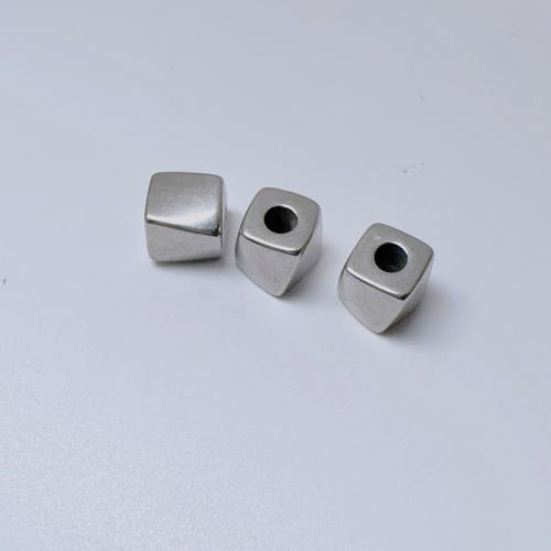 Stainless Steel Beads, 304 Stainless Steel, Square, plated, DIY Approx 4mm 