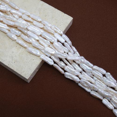 Biwa Cultured Freshwater Pearl Beads, fashion jewelry & DIY, white, Length about 5-7mm Approx 38 cm 