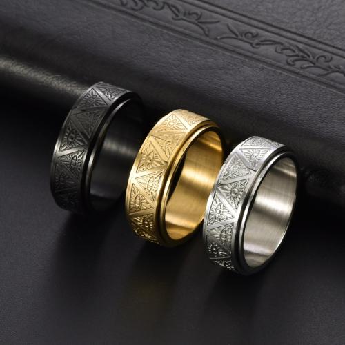 Stainless Steel Finger Ring, 304 Stainless Steel, Vacuum Ion Plating, fashion jewelry & for man width 8mm 