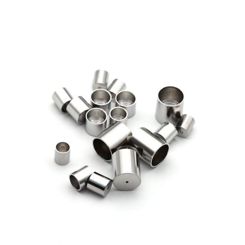 Stainless Steel Cord Tips, 304 Stainless Steel, Column, polished, DIY original color, Approx [