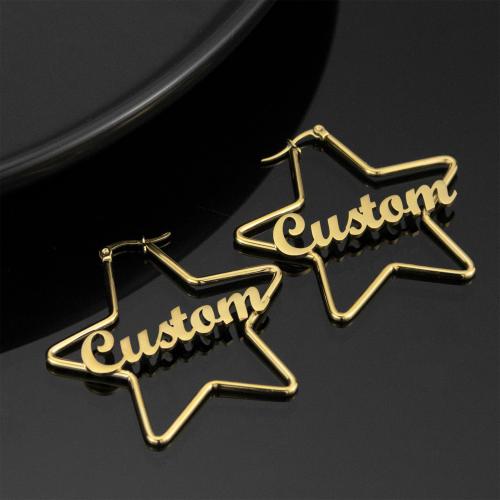 304 Stainless Steel Lever Back Earring, Star, plated & Customized & for woman 