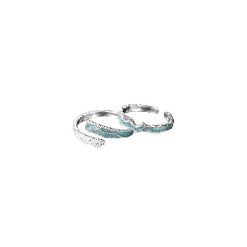 Sterling Silver Finger Ring, 925 Sterling Silver, Unisex & epoxy gel, platinum color [