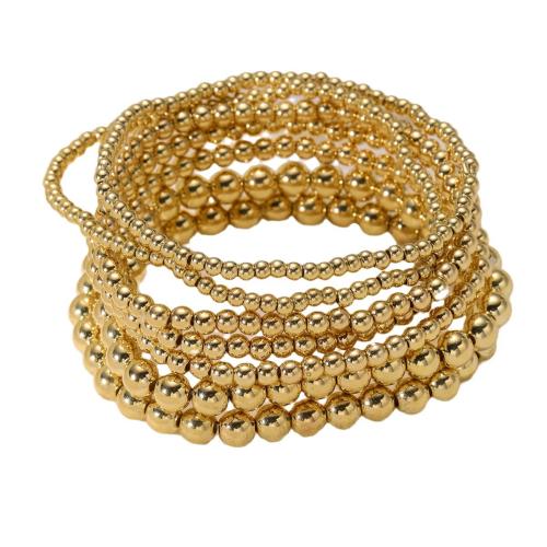 CCB Plastic Bracelets, Copper Coated Plastic, 7 pieces & fashion jewelry & for woman, gold [