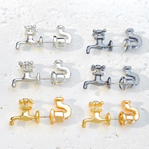 Zinc Alloy Stud Earring, Tap, plated, fashion jewelry & for woman 