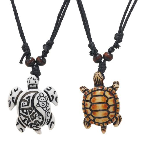 Resin Necklace, with Wax Cord, Turtle, vintage & fashion jewelry & for man Approx 50-80 cm 
