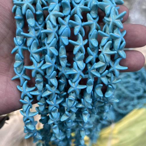 Synthetic Turquoise Beads, Starfish, fashion jewelry & DIY 15mm Approx 38 cm [