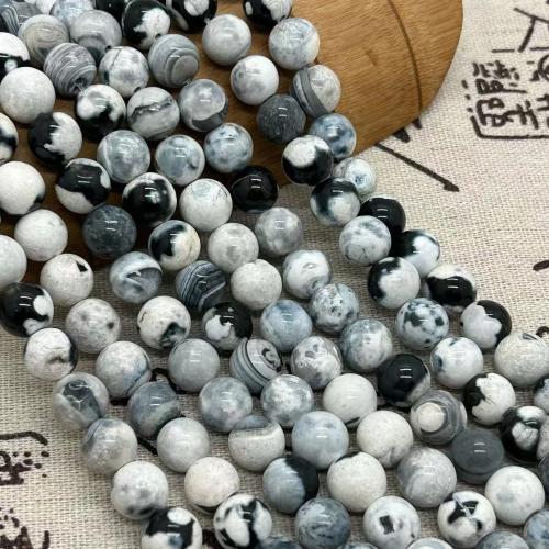 Agate Beads, Round, polished, fashion jewelry & DIY mixed colors Approx 35-40 cm 