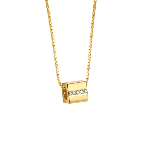 Zircon cubique Micro Pave collier en argent sterling, Argent sterling 925, avec 5cm chaînes de rallonge, bijoux de mode & pavé de micro zircon & pour femme, plus de couleurs à choisir Environ 40 cm, Vendu par PC