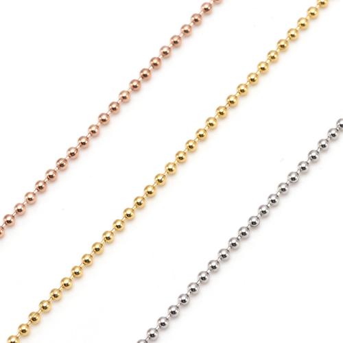 Stainless Steel Chain Necklace, 304 Stainless Steel, Round, Vacuum Ion Plating, DIY 