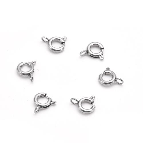 Stainless Steel Spring Ring Clasp, 304 Stainless Steel, DIY original color 