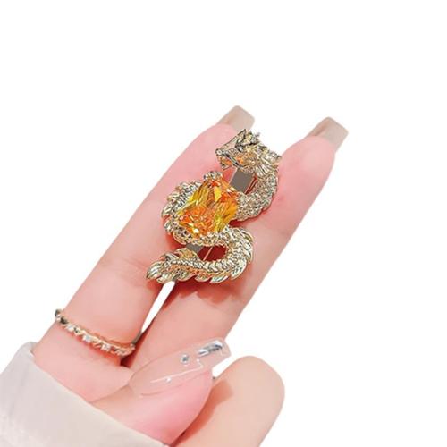 Zinc Alloy Jewelry Brooch, with Citrine, plated, for woman 