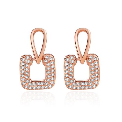 Cubic Zirconia Micro Pave Sterling Silver Earring, 925 Sterling Silver, micro pave cubic zirconia & for woman 