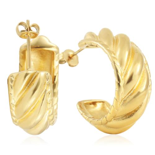Titan Stahl Ohrringe, Titanstahl, plattiert, für Frau, goldfarben, 25x10x25mm, verkauft von Paar