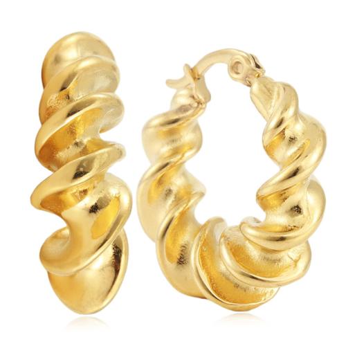 Titan Stahl Ohrringe, Titanstahl, plattiert, für Frau, goldfarben, 24x8.5x25mm, verkauft von Paar