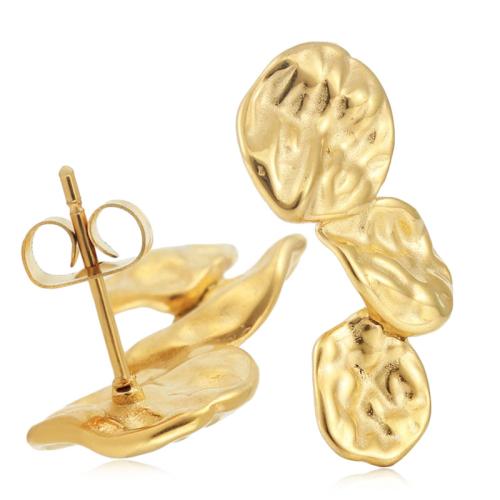 Titan Stahl Ohrringe, Titanstahl, plattiert, für Frau, goldfarben, 15x3.8x32mm, verkauft von Paar