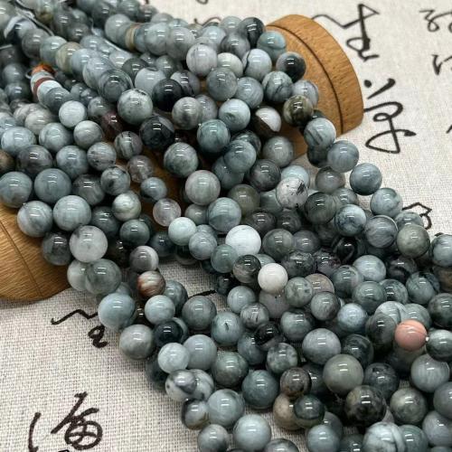 Gemischte Edelstein Perlen, Beizvogelsauge Stein, rund, poliert, Modeschmuck & DIY & verschiedene Größen vorhanden, gemischte Farben, Länge:ca. 35-40 cm, verkauft von Strang